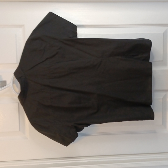 COTTON Ginny Stretch Short Sleeve Black Blouse Sz L - Picture 2 of 3